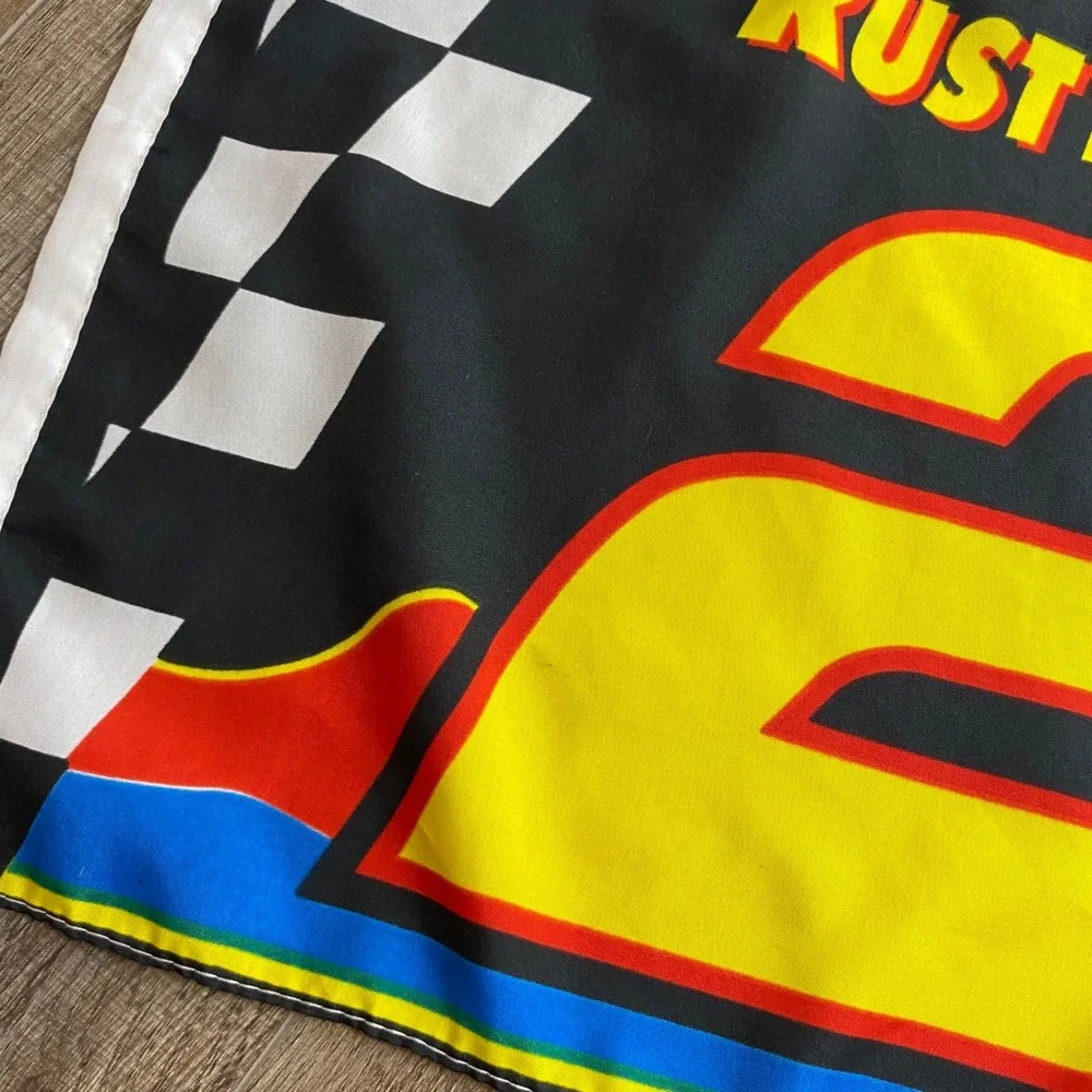 Vintage Rusty Wallace 2 NASCAR Racing Flag Miller Genuine Draft Checkered 17x11